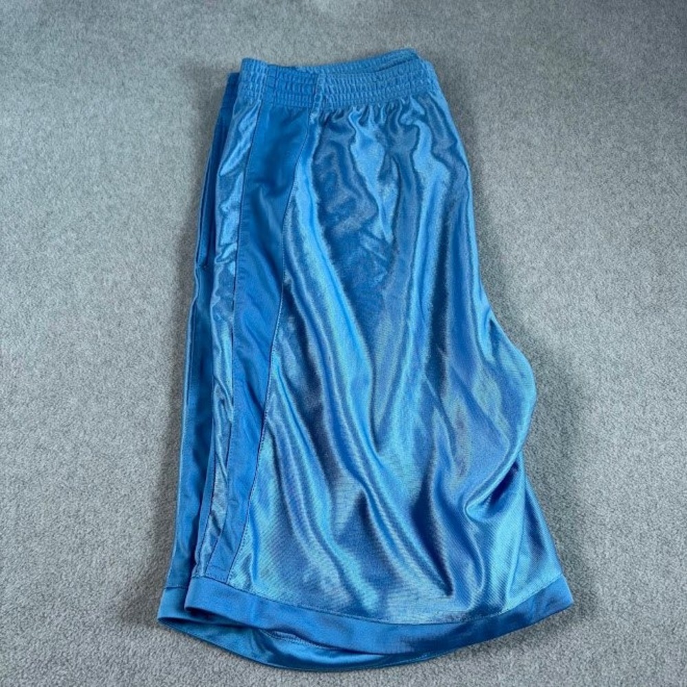 Reebok Basketball Shorts Mens L Blue Solid Mesh Elastic Waist Athletic Pockets